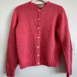 Vintage L.L. Bean Sweater Button Down Coral Pink
